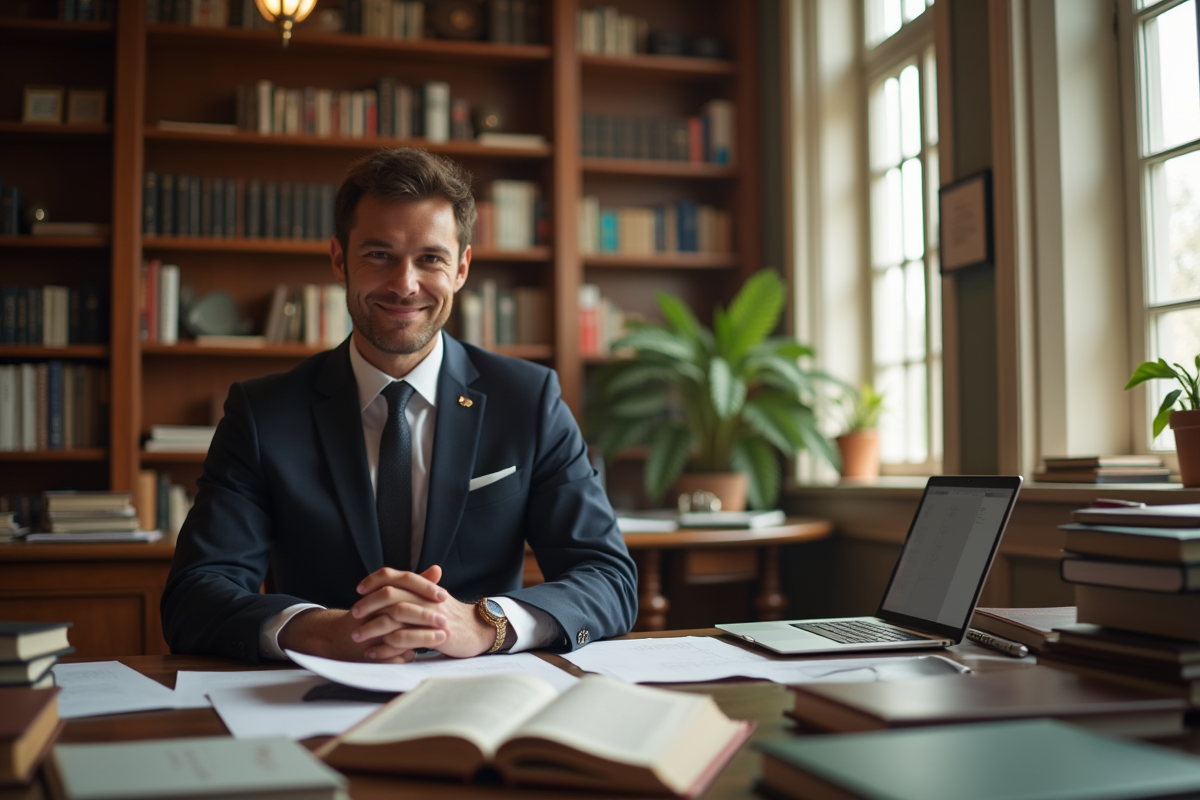 Agent litteraire confiant dans un bureau lumineux