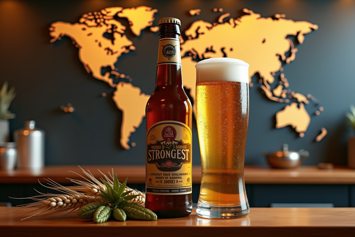 Bar moderne avec une bière forte dans un verre moderne