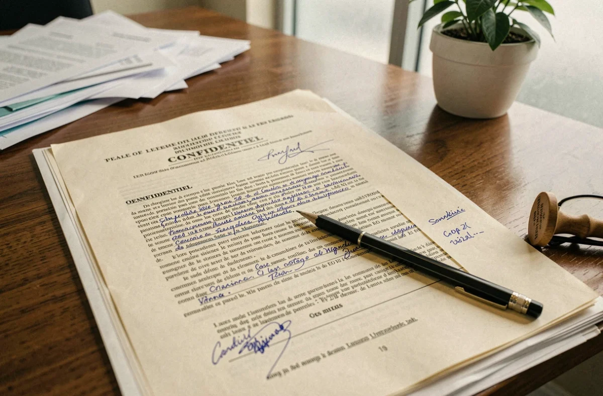 Gros plan sur un document officiel annoté relatif au calcul des remises de peine dans l'administration pénitentiaire française