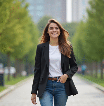 Personne attractive : devenir le mode d’emploi ultime pour séduire Femme souriante dans un parc urbain verdoyant