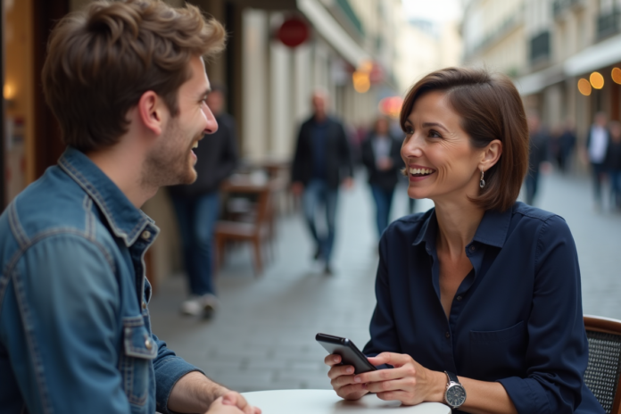 femme-traducteur-paris Femme souriante avec traducteur à Paris