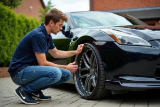 Carrosserie personnalisée d'une voiture avec des pièces de tuning