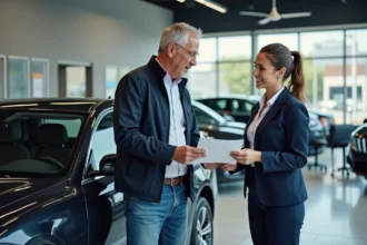 Voiture fiable avec garantie solide en arrière-plan