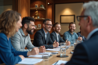 Groupe de personnes en réunion d'affaires lors d'une conférence