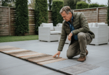 Homme examinant des échantillons de revêtements extérieurs