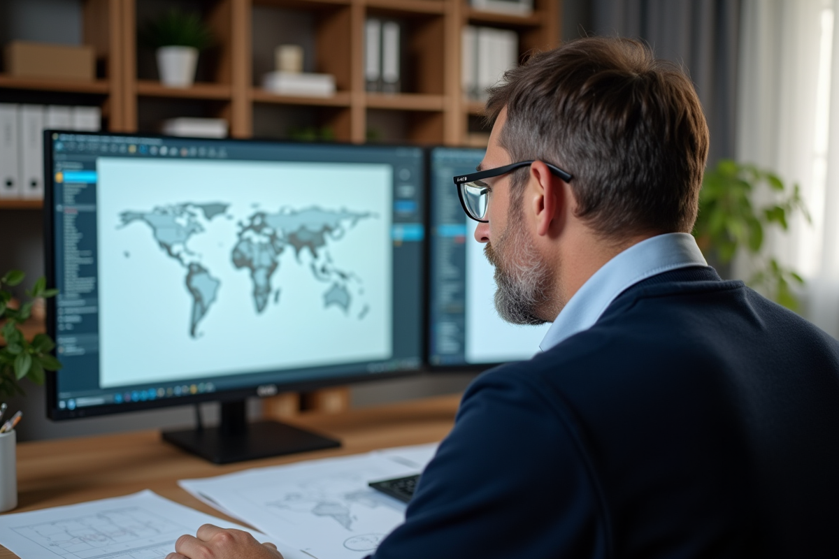 Homme étudie un cours d