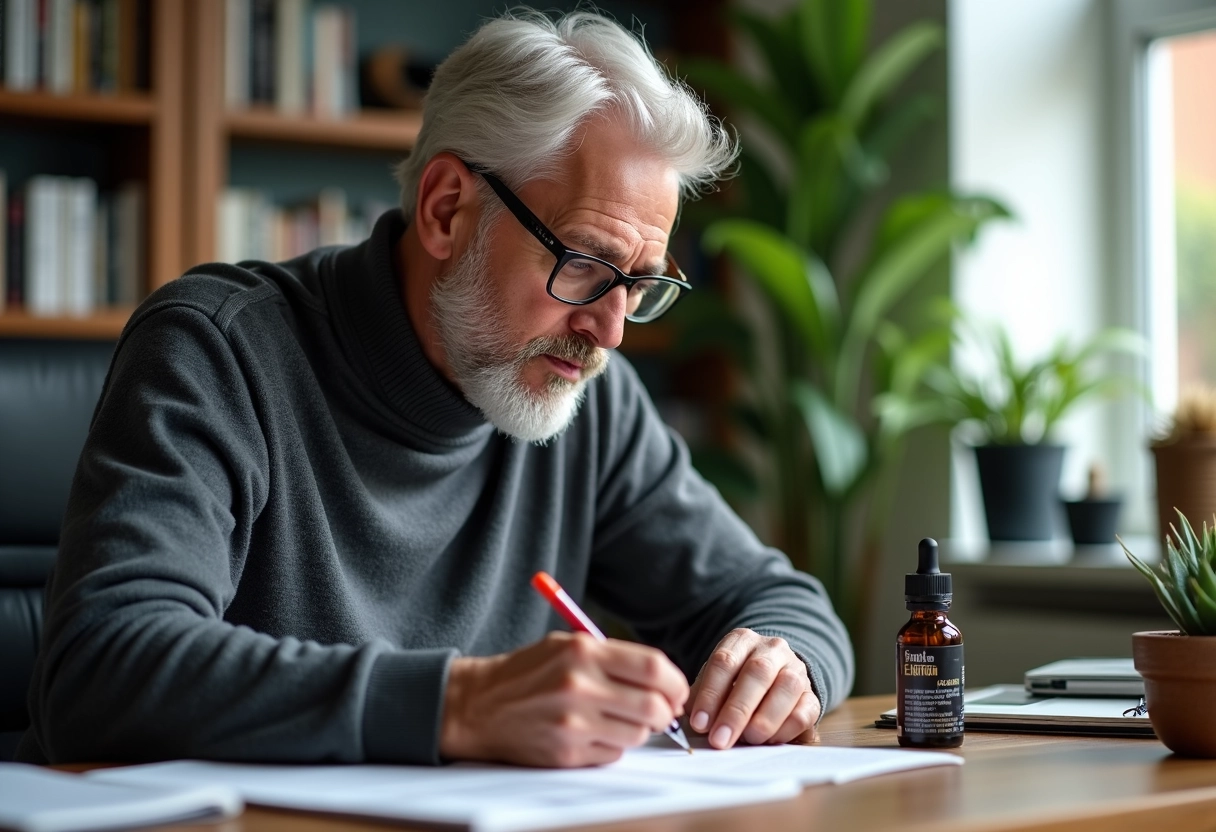 Homme lisant la liste d