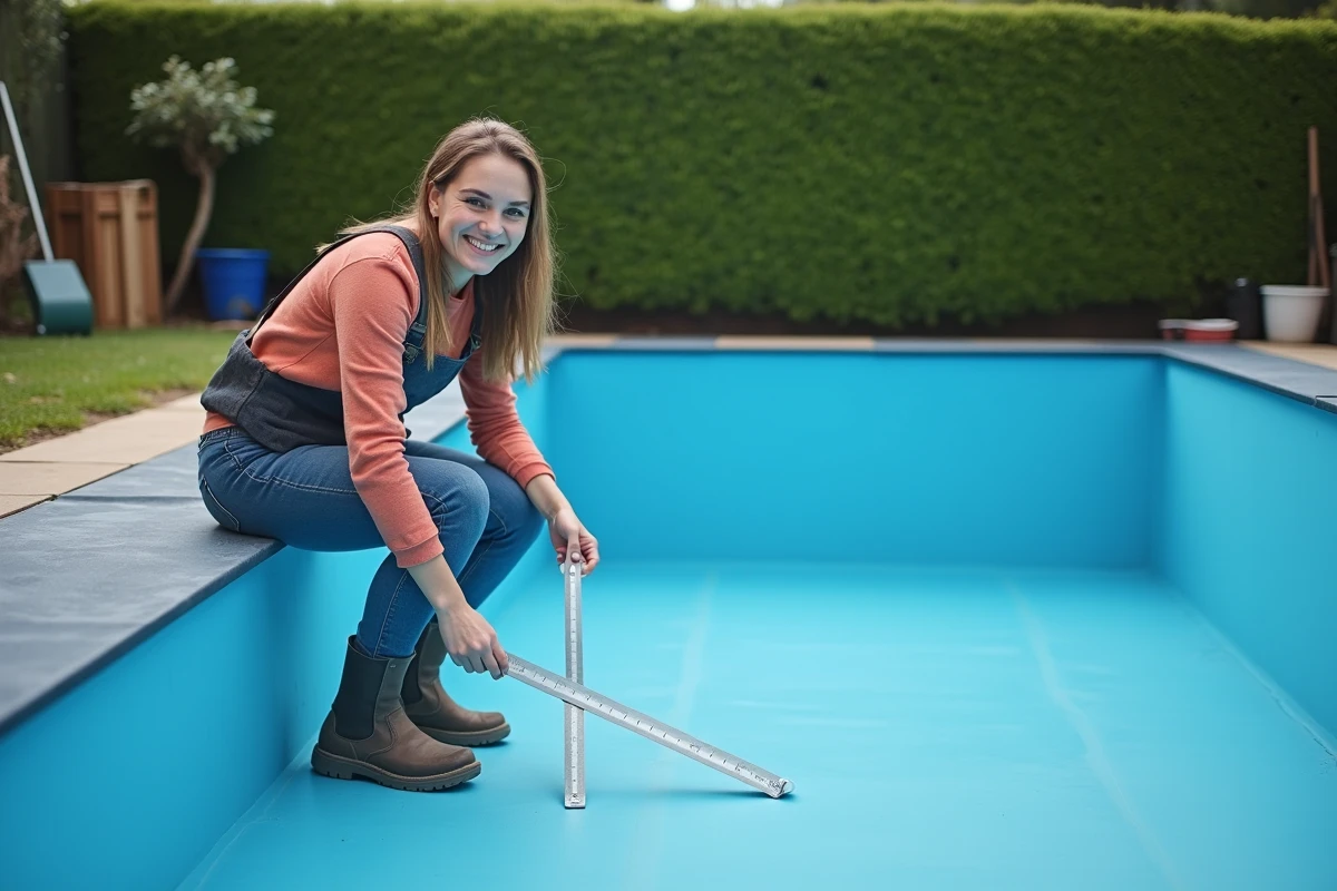 Jeune femme vérifiant les dimensions d