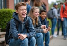 Pourquoi les 15 ans marquent-ils une étape cruciale dans la vie ? Jeune garçon de 15 ans souriant avec ses amis à l'école